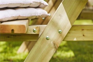 PLUS Gartenmöbel Sitzgruppe 300 cm klappbar druckimprägniert Holz