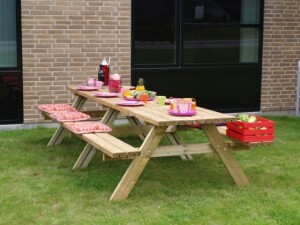 PLUS Gartenmöbel Sitzgruppe 300 cm klappbar druckimprägniert Holz