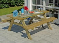 PLUS Gartenmöbel Sitzgruppe 177 cm druckimprägniert Holz klappbar