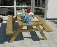 PLUS Gartenmöbel Sitzgruppe 177 cm druckimprägniert Holz klappbar
