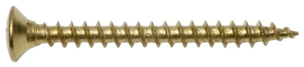 SWG Spanplattenschraube PZ Linsensenkkopf 5 x 60 mm Stahl vermessingt 100 Stück