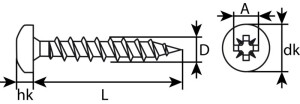 SWG Spanplattenschraube verzinkt Stahl 6 x 40 mm Pan Head PZ Z3 100 Stück