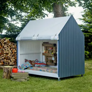 PLUS Spielhaus Shelter mit Rädern unbehandeltes Holz...