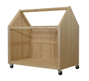 PLUS Spielhaus Shelter mit Rädern unbehandeltes Holz...