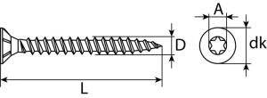 SWG Spanplattenschraube TX20 Senkkopf verzinkt 4 x 30 mm 1000 Stück