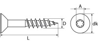 SWG Spanplattenschraube TX20 Senkkopf Edelstahl A2 4 x 60 mm 75 Stück