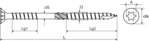 SWG Holzbauschraube verzinkt Doppelgewinde TX Senkkopf 8x360 25 Stück