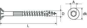 Zaunbauschraube TX Senkkopf Edelstahl A2 4,5x60 100 Stück | SWG