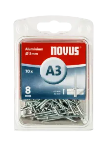 Blindnieten Aluminium Ø 3x8 mm 70 Stück
