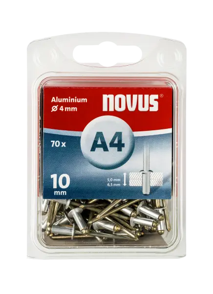 Blindnieten Aluminium Ø 4x10 mm 70 Stück