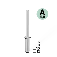 Blindnieten Aluminium Ø 4x10 mm 70 Stück