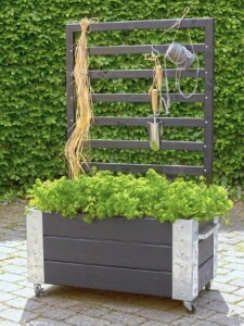 Pflanzkasten Raumteiler mit Stahlecken 87x50x130 cm -...