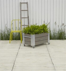 Pflanzkasten Blumenkasten mit Rädern 87x50x45 cm -...
