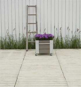 Pflanzkasten Blumenkasten mit Rädern 46x50x45 cm -...