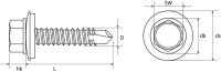SWG Bohrschraube 4,8 x 35 mm verzinkt Kupferbraun RAL 8004 Sechskantkopf 100 Stück