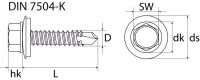 SWG Bohrschraube 6,3 x 100 mm Sechskantkopf mit Dichtscheibe verzinkt 100 Stück