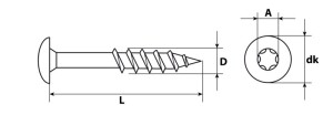 SWG Fassadenschraube 5,5 x 55 mm Edelstahl A4 TX Flachrundkopf Reinweiß RAL 9010 100 Stück