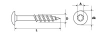 SWG Fassadenschraube 5,5 x 55 mm Edelstahl A4 TX Flachrundkopf Reinweiß RAL 9010 100 Stück