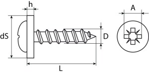 SWG Fensterbankschraube 3,9 x 19 mm Edelstahl A2 PZ Pan Head 100 Stück