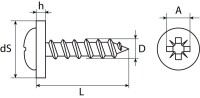 SWG Fensterbankschraube 3,9 x 19 mm Edelstahl A2 PZ Pan Head 100 Stück