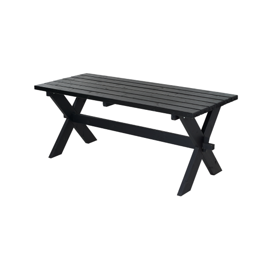 Plus Gartentisch 177cm druckimprägniert Farbgrundiert Schwarz aus Kiefer/Fichte, FSC MIX70%