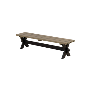 PLUS Nostalgie Gartenbank 177cm Schwarz-Graubraun –...