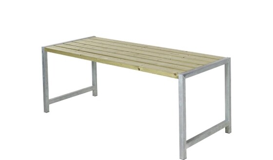 Plus Gartentisch 186cm druckimprägniert mit verzinktem Stahlgestell, FSC MIX70%