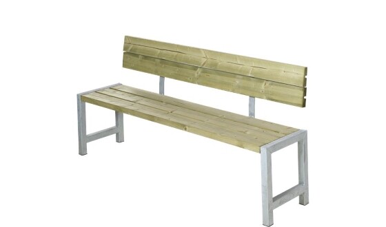 PLUS Gartenbank mit Rückenlehne 176cm – robust & wetterfest