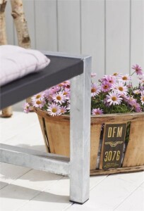 PLUS Gartenbank 176cm mit Rückenlehne Schwarz – robust & modern