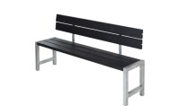PLUS Gartenbank 176cm mit Rückenlehne Schwarz – robust & modern