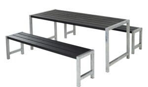 Gartensitzgruppe aus Holz 186cm schwarz...