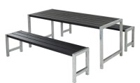 Gartensitzgruppe aus Holz 186cm schwarz druckimprägniert Gartenmöbel Set