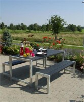 Gartensitzgruppe aus Holz 186cm schwarz druckimprägniert Gartenmöbel Set