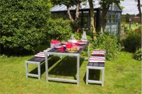 Gartensitzgruppe aus Holz 186cm schwarz druckimprägniert Gartenmöbel Set