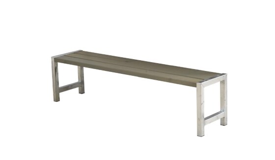 PLUS Gartenbank 176cm Graubraun – Plankenbank modern & robust