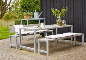PLUS Gartenbank mit Rückenlehne 176cm Graubraun...