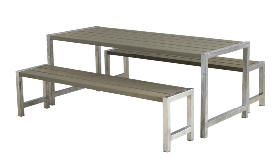 Gartensitzgruppe aus Holz 186cm graubraun druckimprägniert Gartenmöbel Set