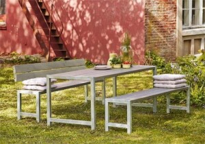 Gartensitzgruppe aus Holz 186cm graubraun druckimprägniert Gartenmöbel Set