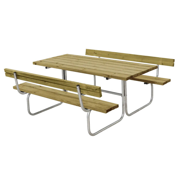 Gartensitzgruppe Classic 177cm mit 2 Rückenlehnen – druckimprägniertes Holz