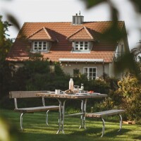 Gartensitzgruppe Classic 177cm mit 2 Rückenlehnen – druckimprägniertes Holz