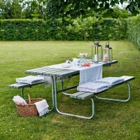 Gartensitzgruppe Classic 177cm – graubraun, druckimprägniertes Holz