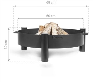 CookKing Stahl Feuerschale Haiti 60 | Schwarz | Ø 68x30 cm