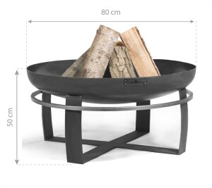 CookKing Stahl Feuerschale Viking 80 | Schwarz | Ø 80x50 cm