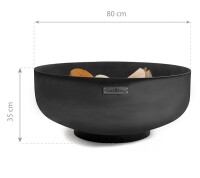 CookKing Stahl Feuerschale Palermo XXL | Schwarz | Ø 80x35 cm