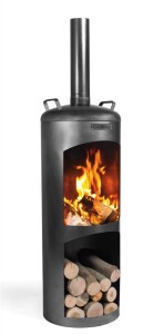 CookKing Stahl Terrassenofen Faro | Schwarz | 40x40x158 cm