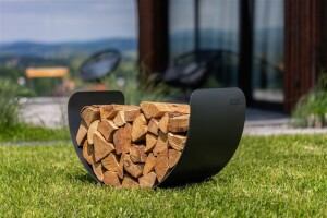 CookKing Stahl Kaminholzregal Turyn 70 | Schwarz | 70x45 cm