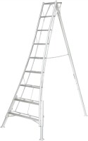Niwaki Höhenverstellbare Gartenleiter Aluminium 3-Holm | Silber | 226,5x140x301 cm