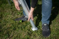 Niwaki Höhenverstellbare Gartenleiter Aluminium 3-Holm | Silber | 226,5x140x301 cm