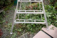 Niwaki Höhenverstellbare Gartenleiter Aluminium 3-Holm | Silber | 226,5x140x301 cm