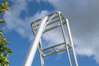 Niwaki Höhenverstellbare Gartenleiter Aluminium 3-Holm | Silber | 226,5x140x301 cm